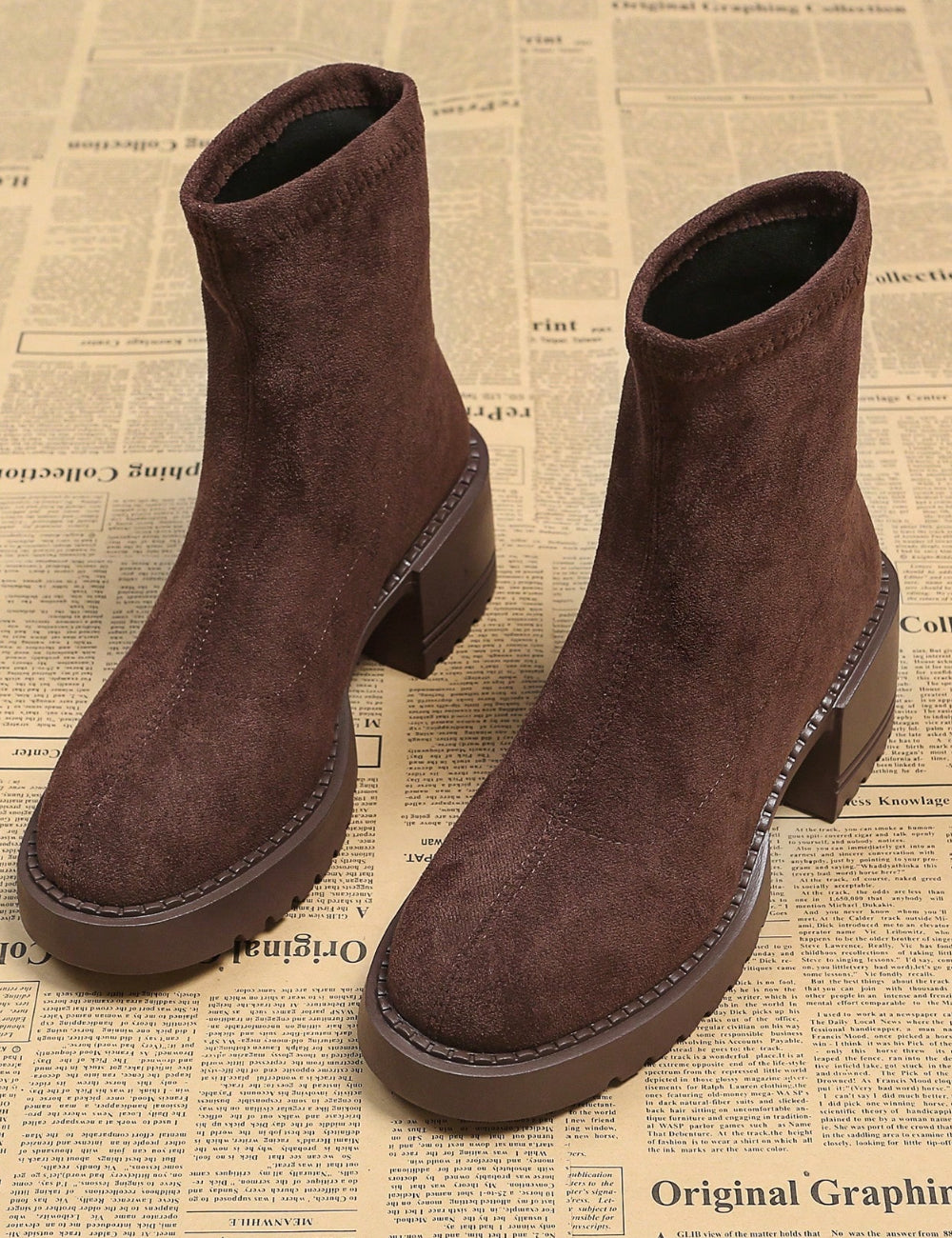 Botine SHEIN, maro