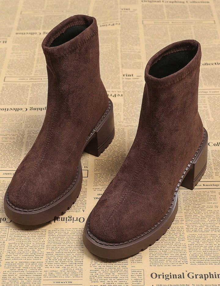 Botine SHEIN, maro