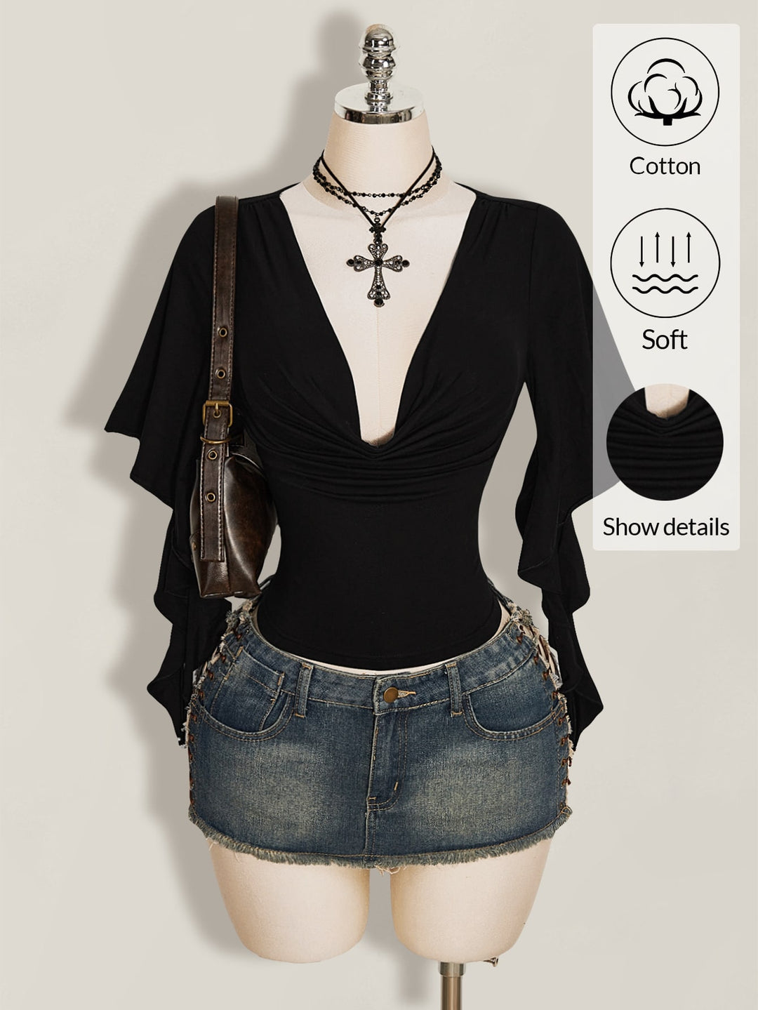 Top SHEIN, negru
