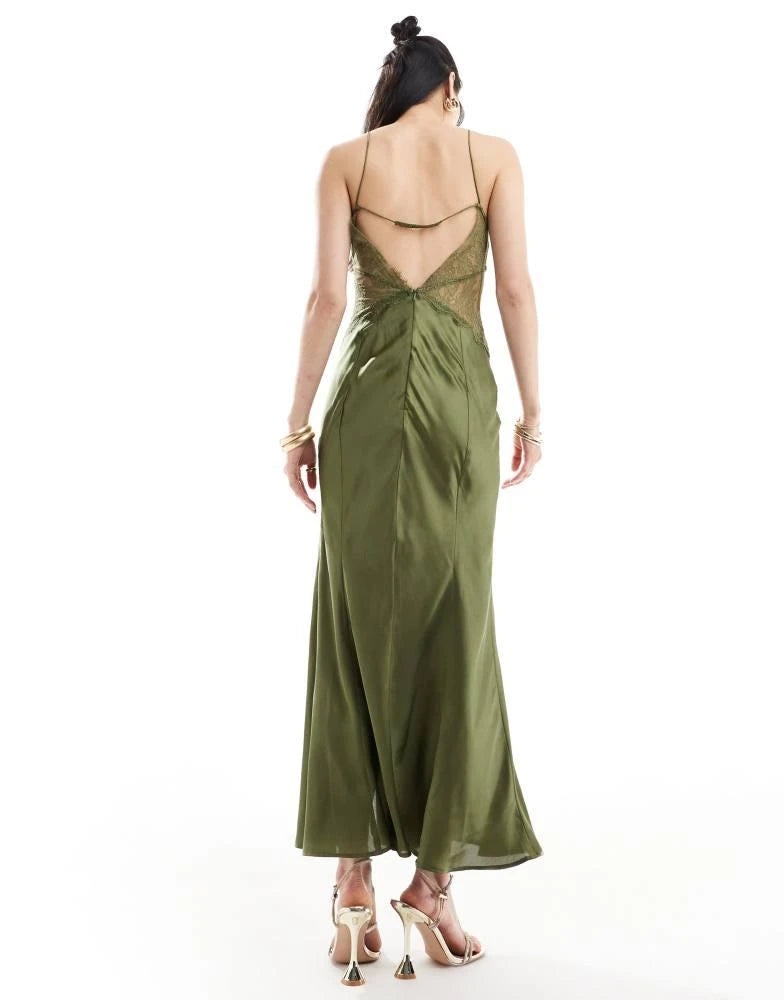 Rochie midi ASOS, verde