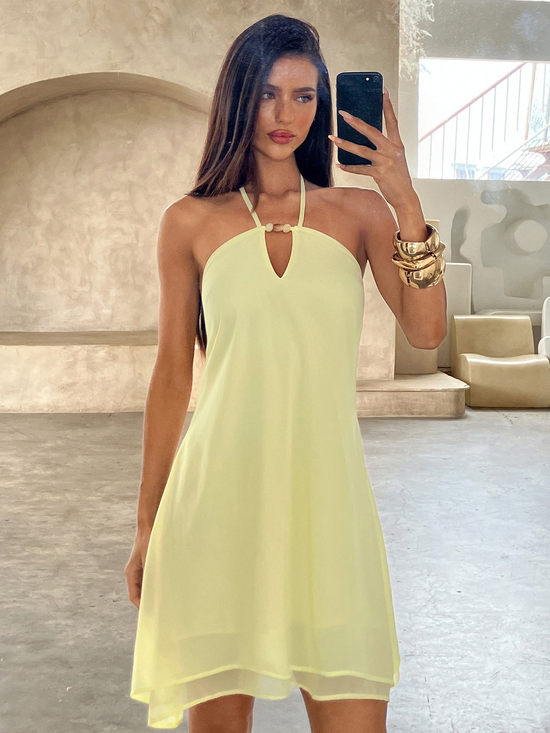 Rochie mini SHEIN, galben