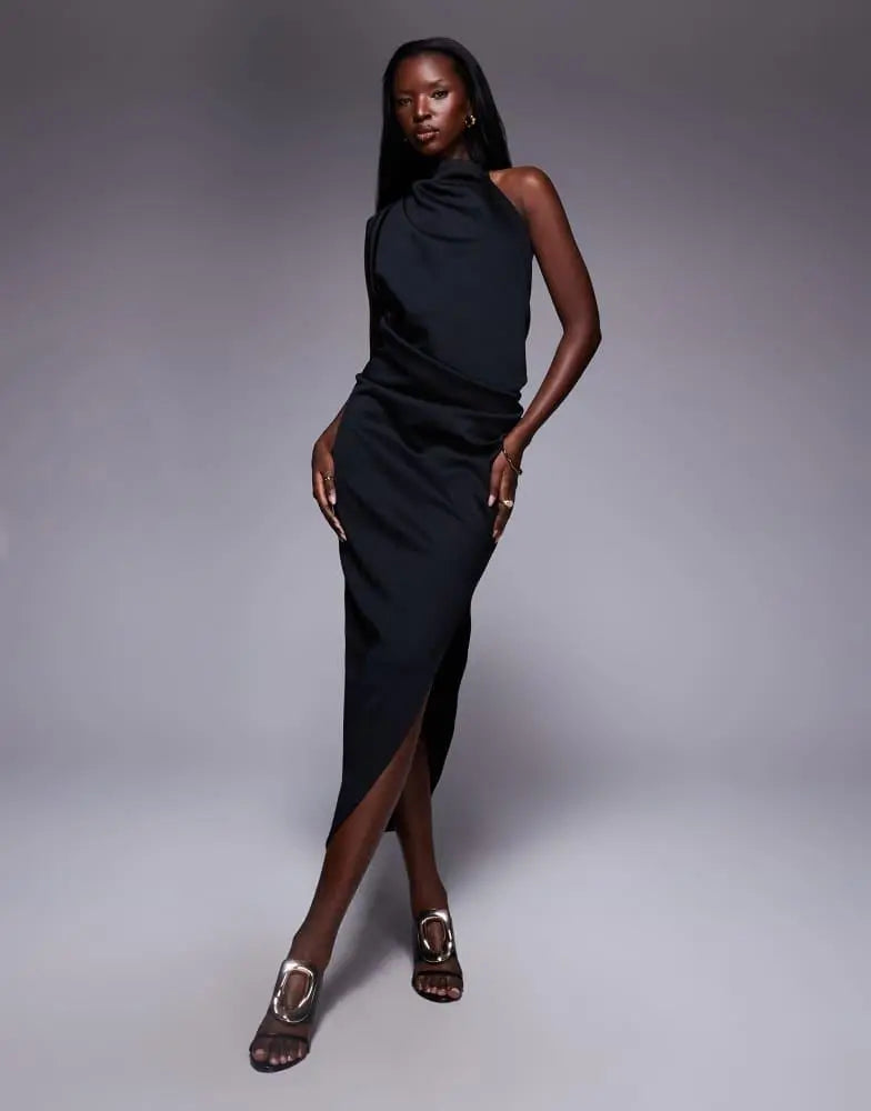 Rochie midi ASOS, negru