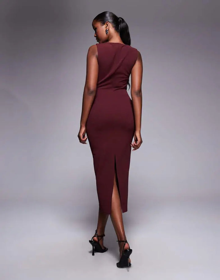 Rochie midi ASOS, vișiniu