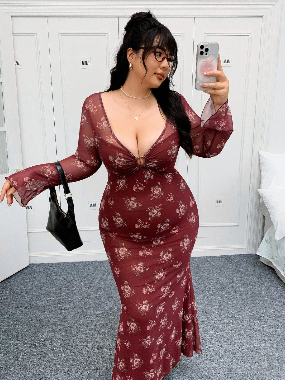 Rochie maxi SHEIN, vișiniu