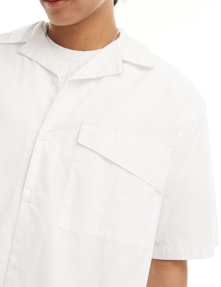 ASOS rövid ujjú ing, fehér