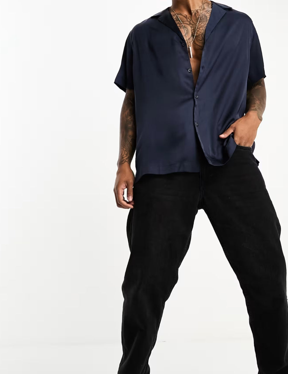 ASOS rövid ujjú ing, kék