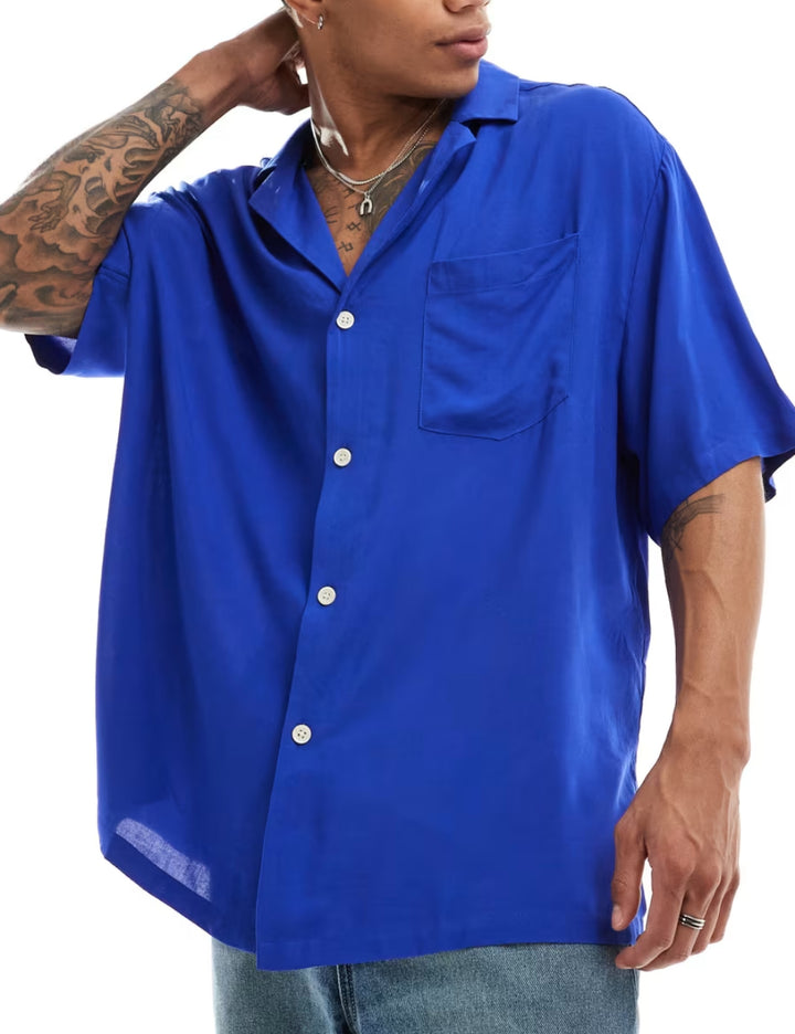 ASOS rövid ujjú ing, kék