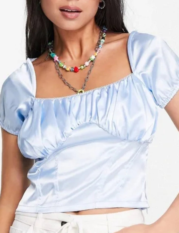 ASOS rövid ujjú ing, kék