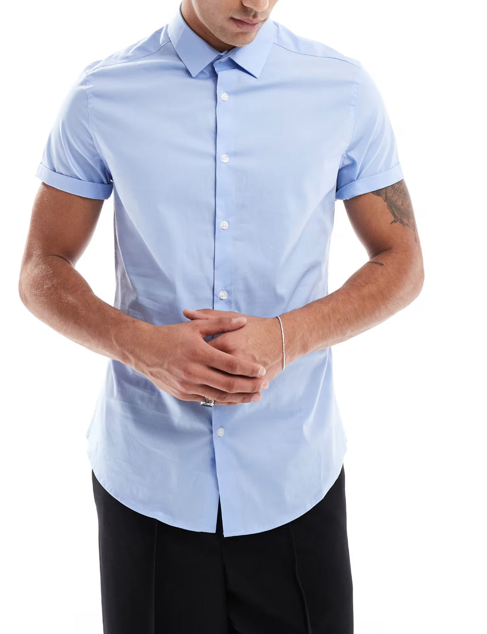 ASOS rövid ujjú ing, kék