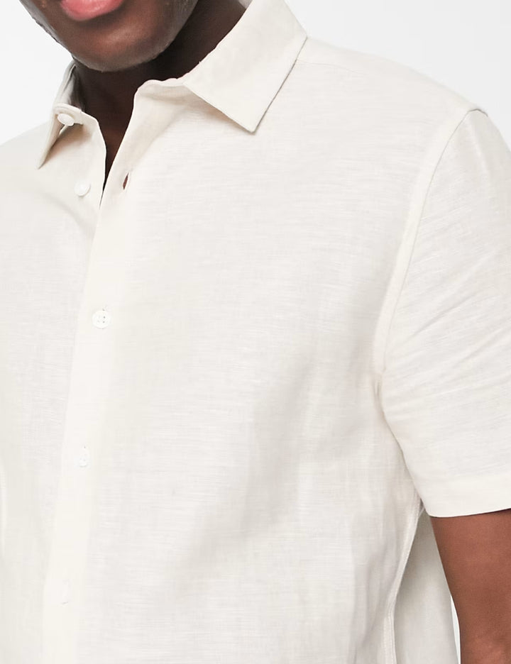 Cămașă cu mânecă scurtă ASOS, bej