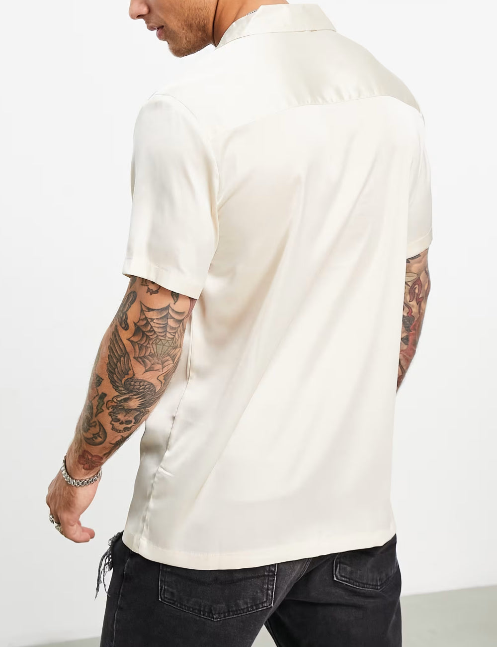 Cămașă cu mânecă scurtă ASOS, bej