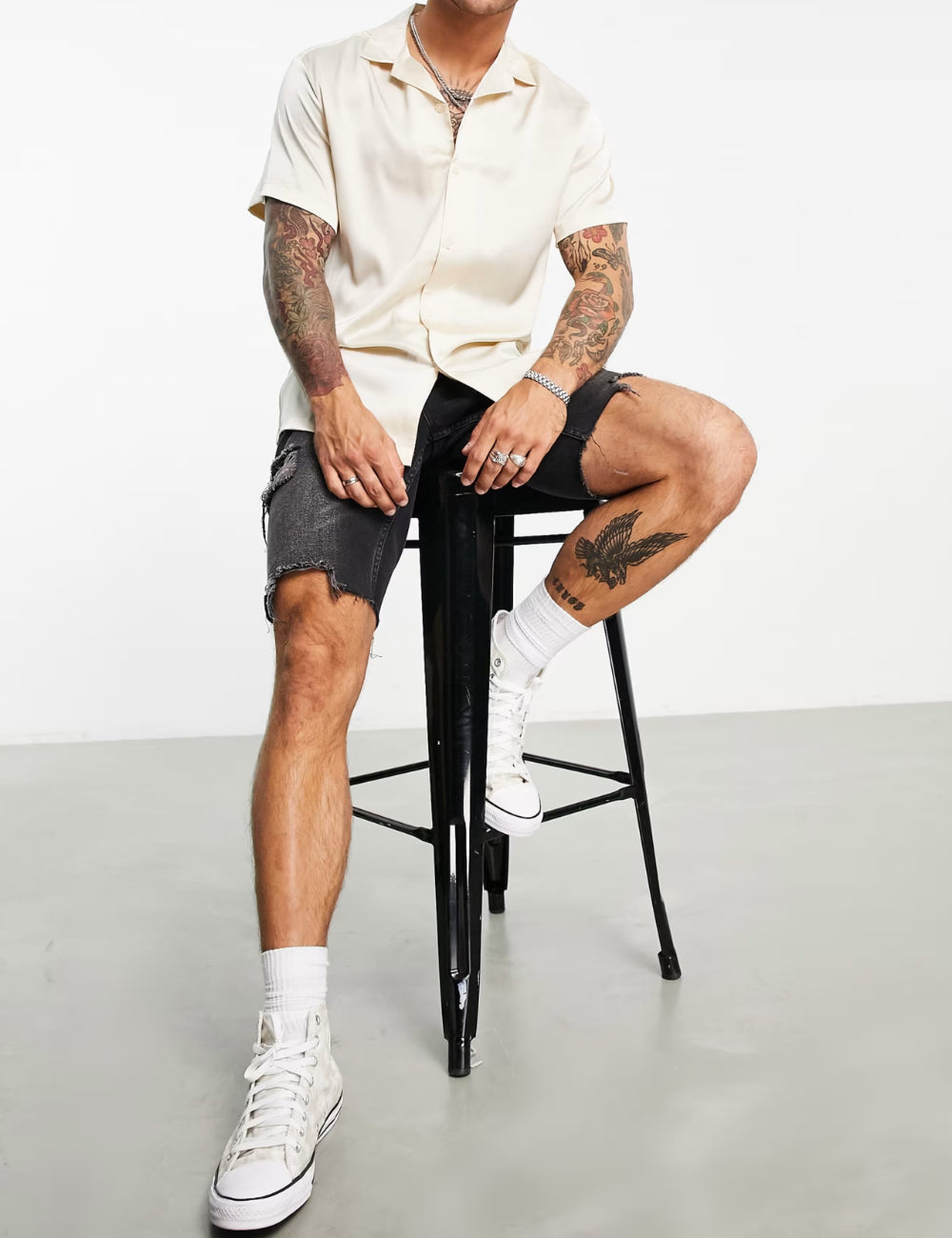 Cămașă cu mânecă scurtă ASOS, bej