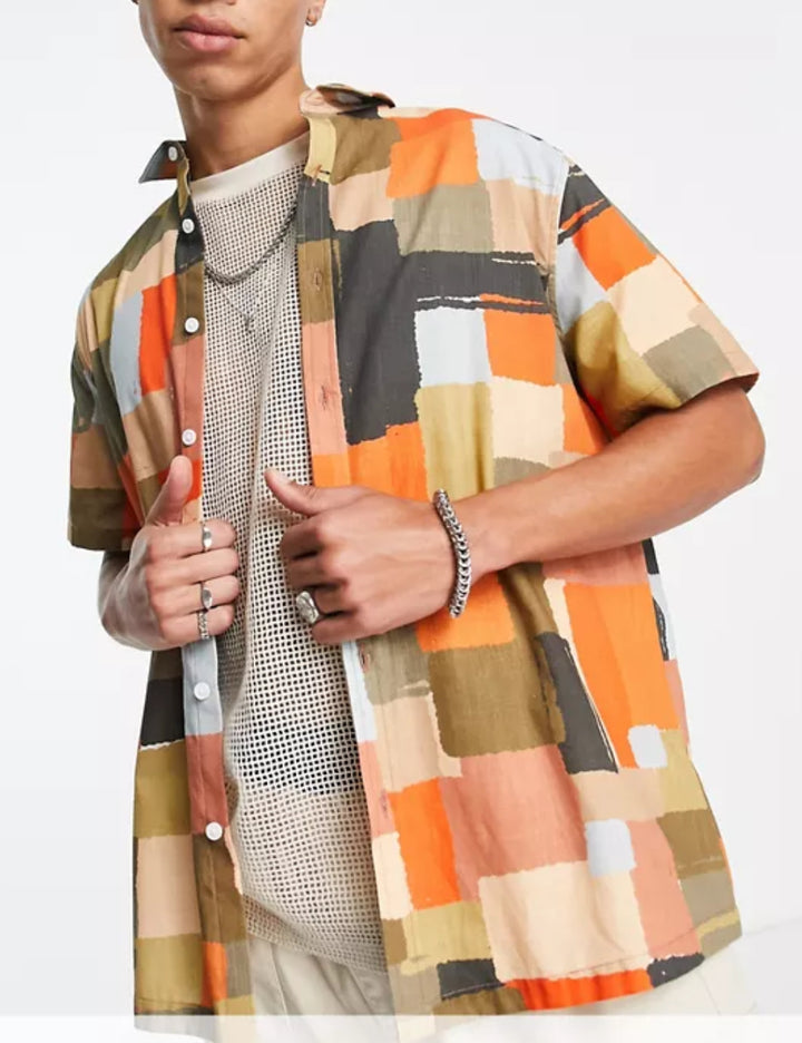 ASOS rövid ujjú ing, többszínű
