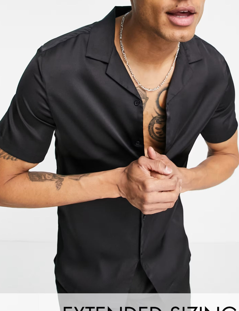 ASOS rövid ujjú ing, fekete