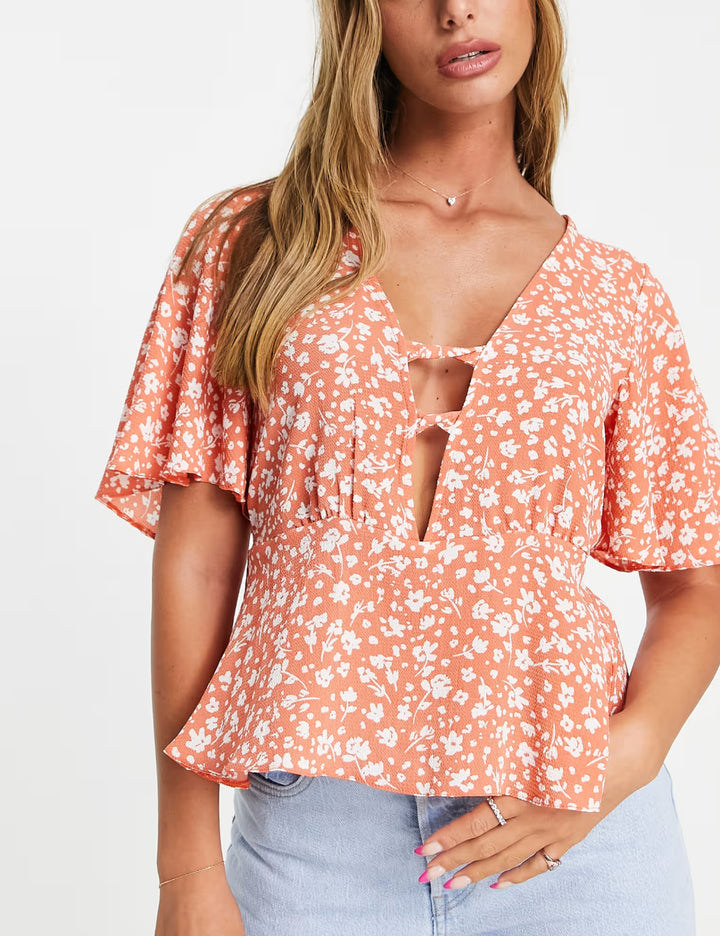 ASOS rövid ujjú ing, narancssárga
