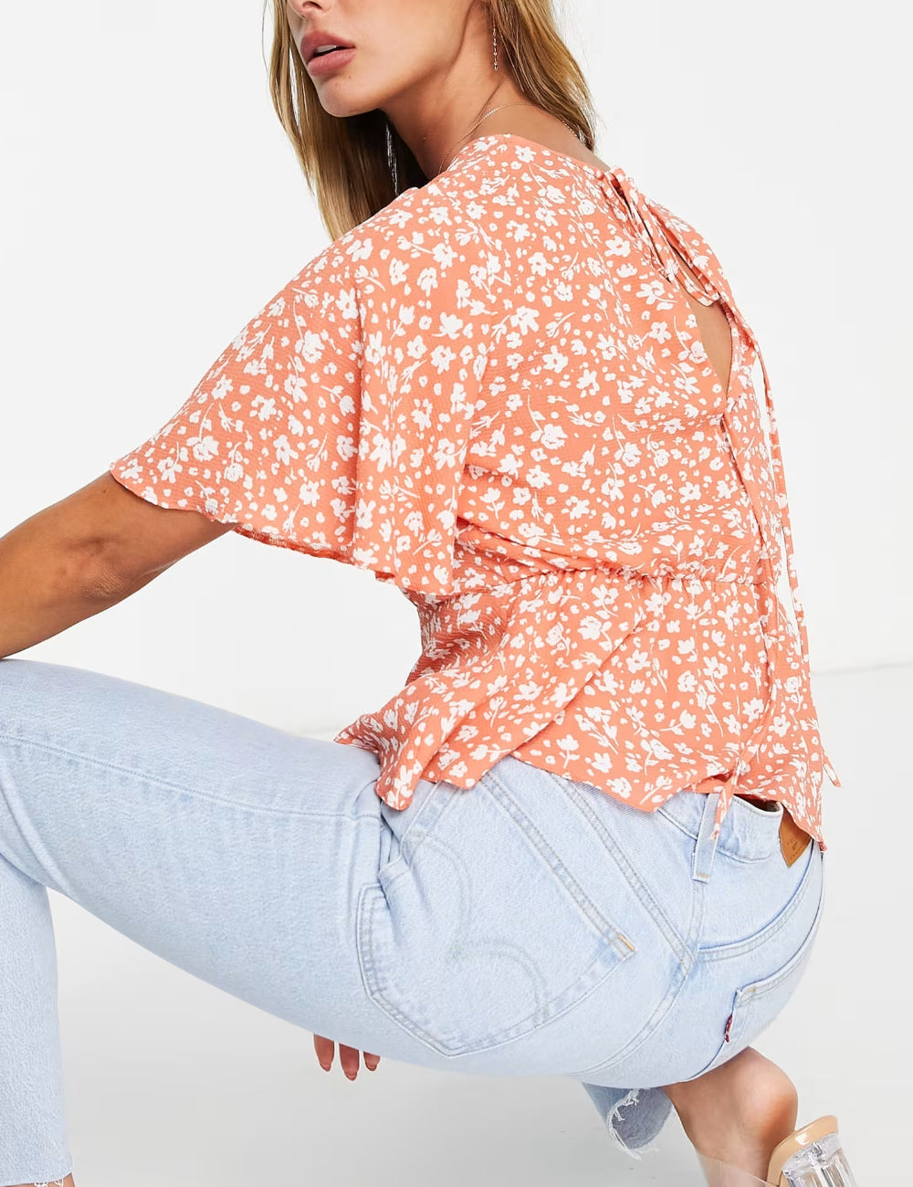 ASOS rövid ujjú ing, narancssárga