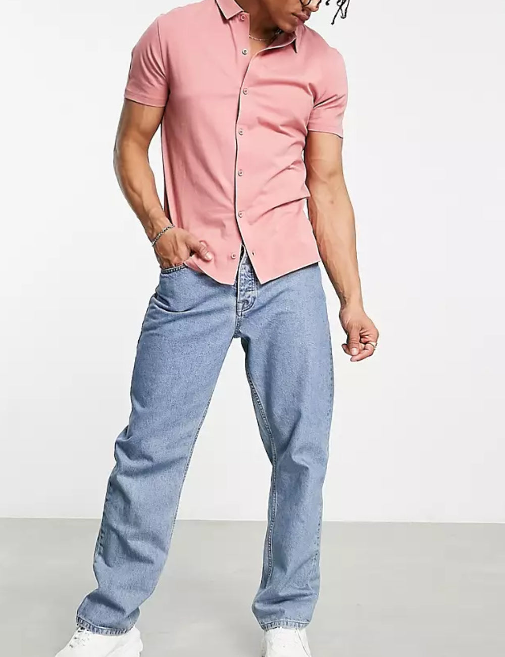 ASOS rövid ujjú ing, rózsaszín