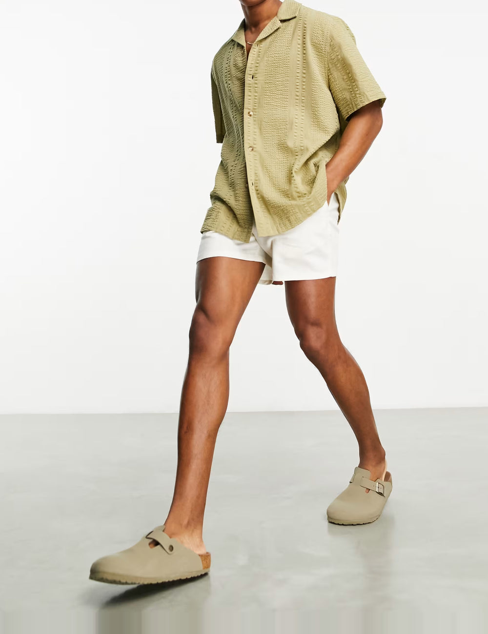 ASOS rövid ujjú ing, khaki