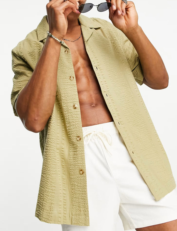 ASOS rövid ujjú ing, khaki