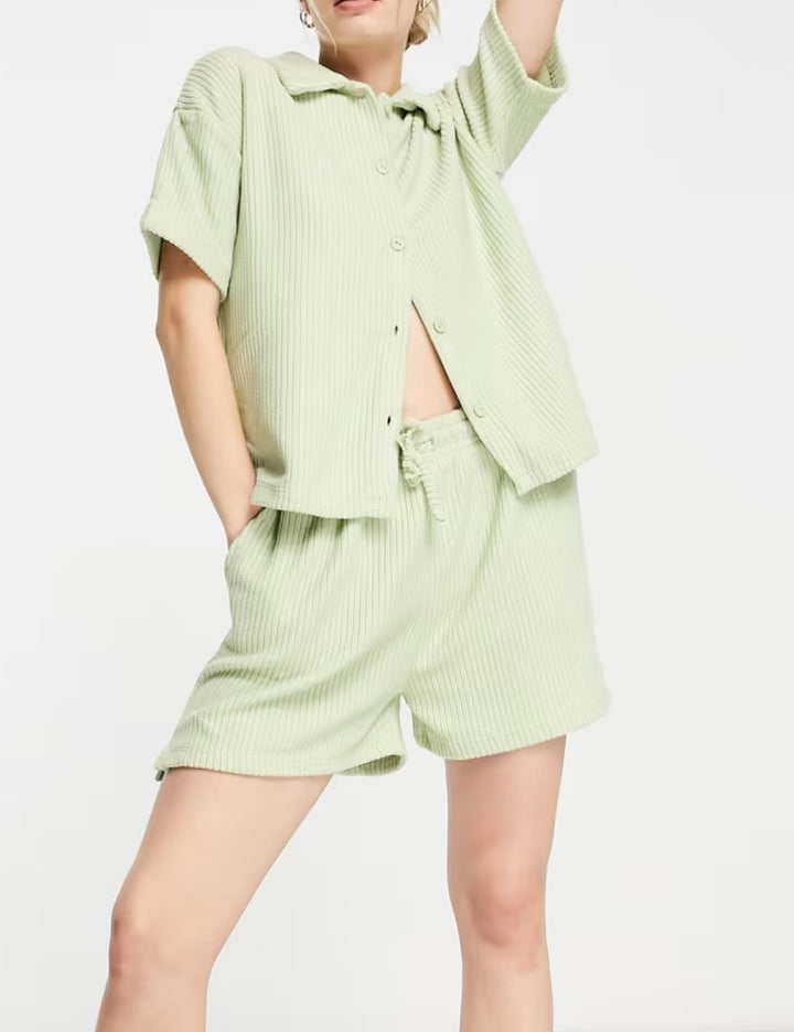 Cămașă cu mânecă scurtă ASOS, verde