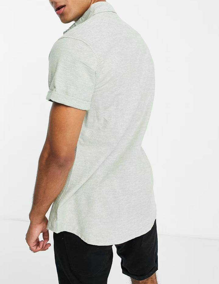 Cămașă cu mânecă scurtă ASOS, verde