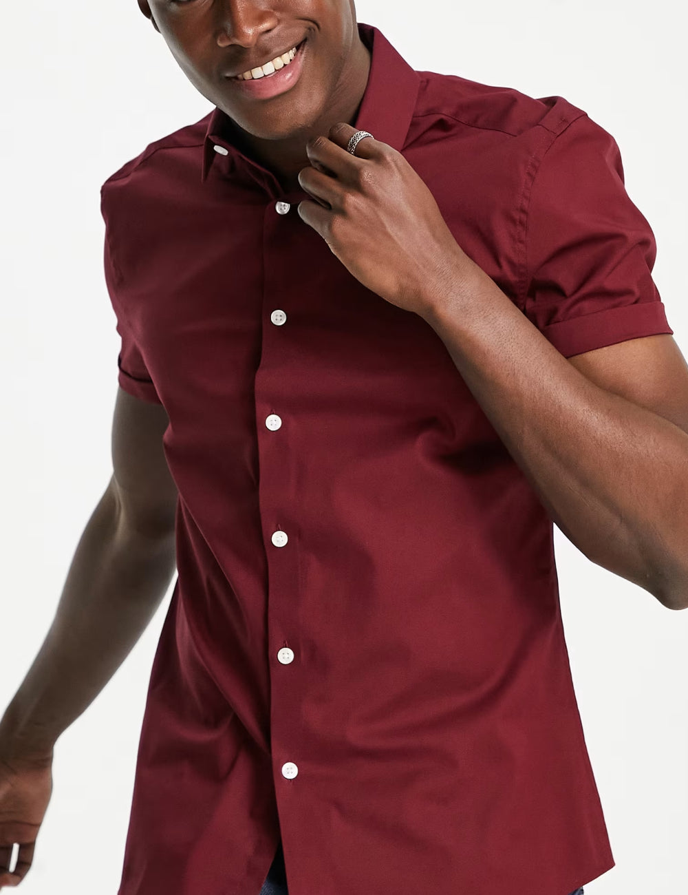 ASOS rövid ujjú ing, bordó
