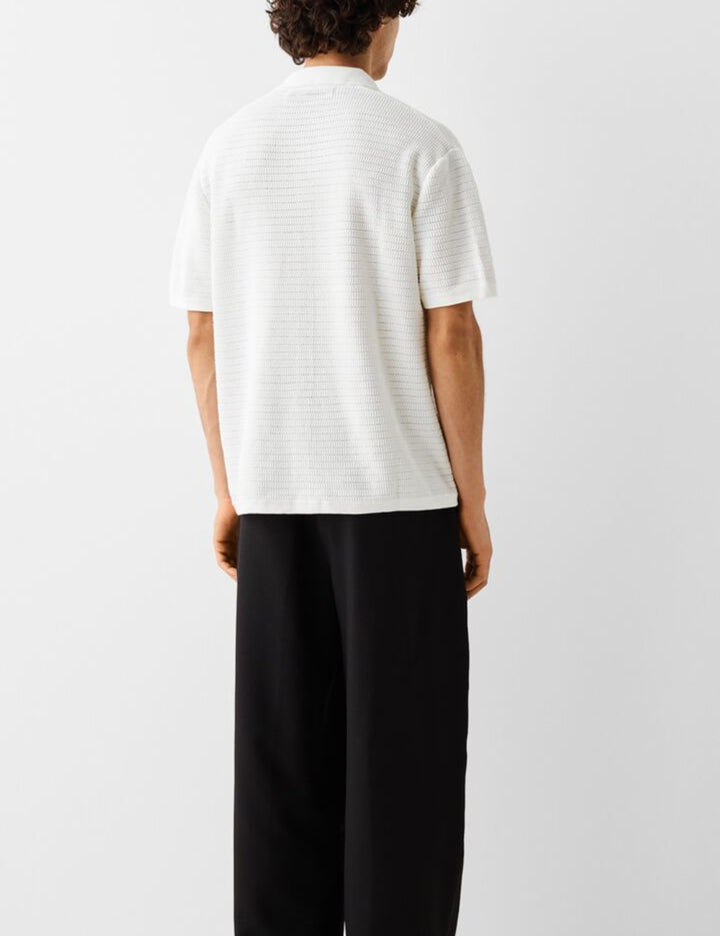 Rövid ujjú ing Bershka, fehér