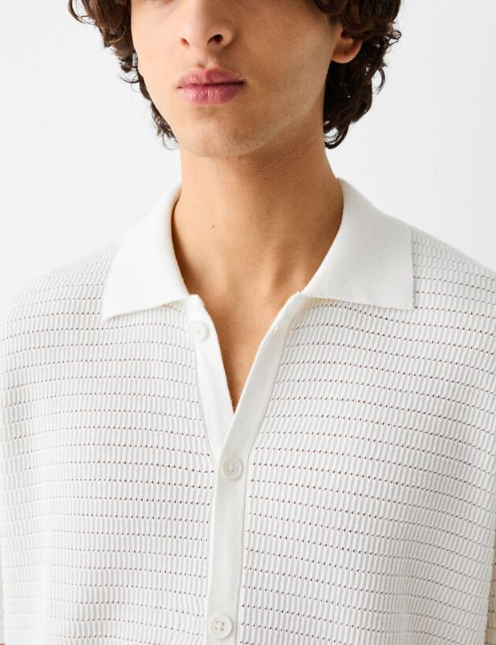 Rövid ujjú ing Bershka, fehér