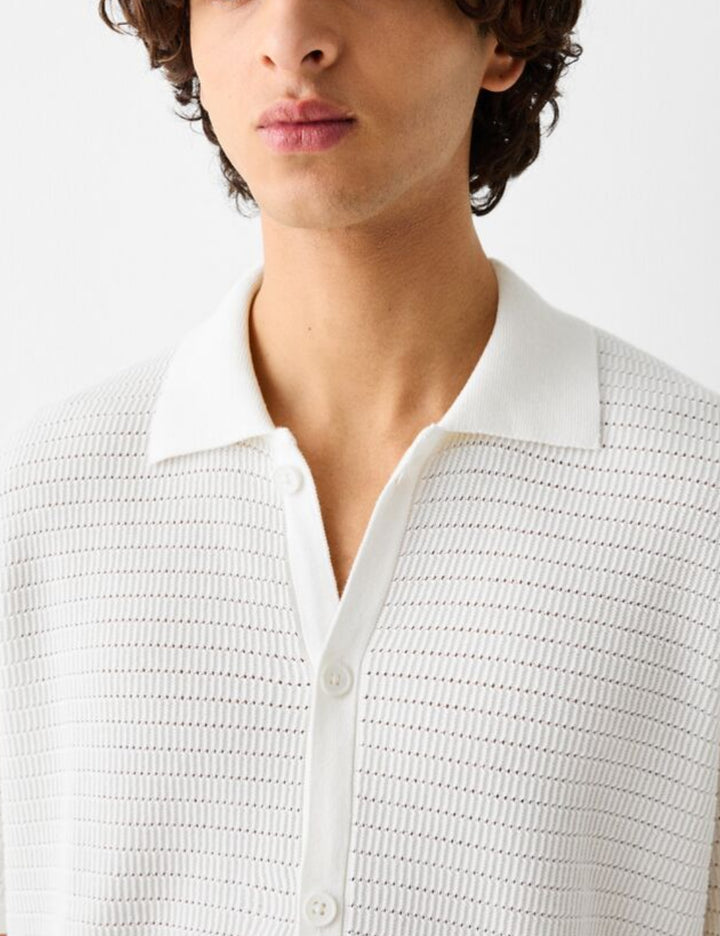 Rövid ujjú ing Bershka, fehér
