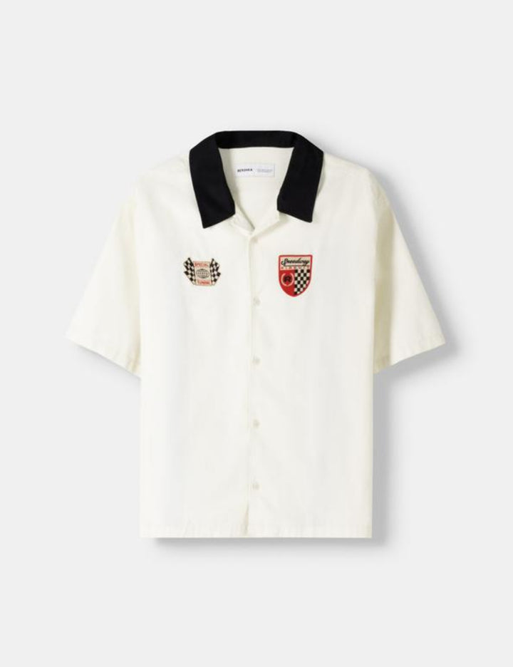 Bershka rövid ujjú ing, fehér