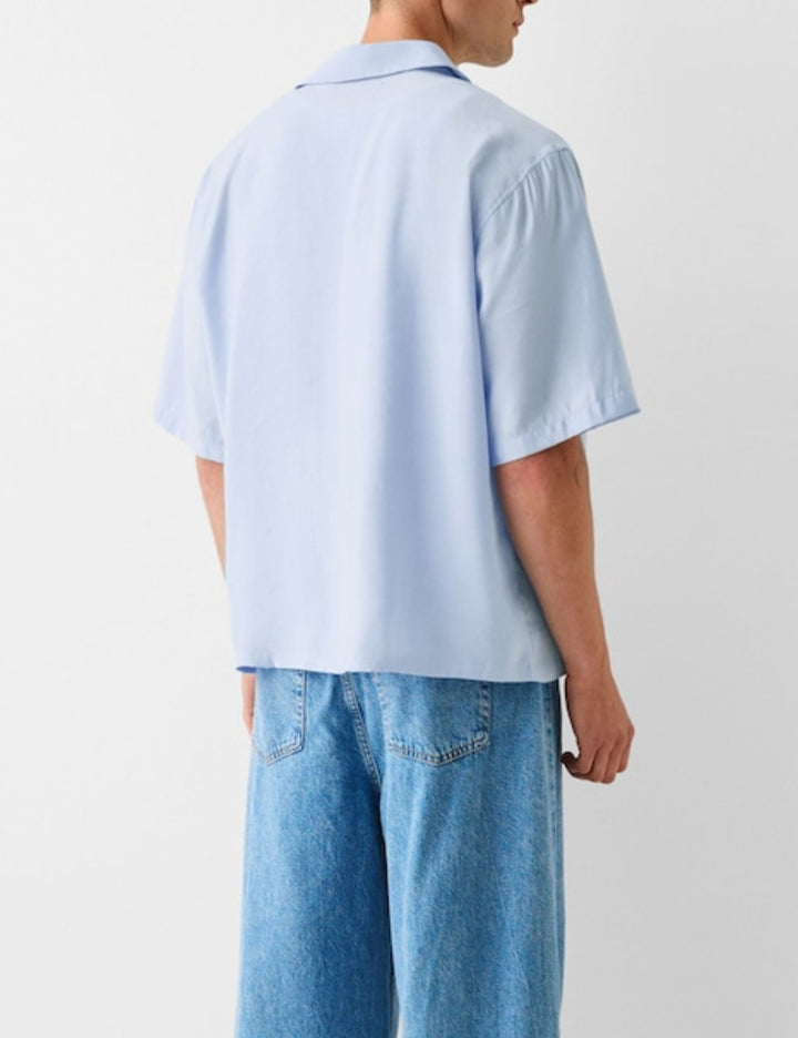 Bershka rövid ujjú ing, kék