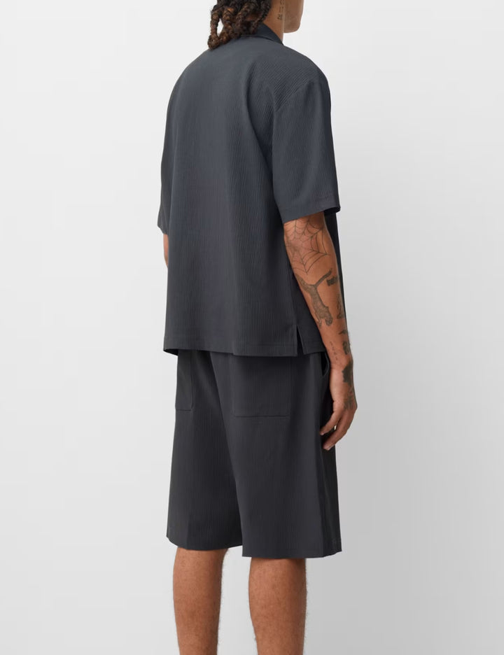 Bershka rövid ujjú ing, szürke