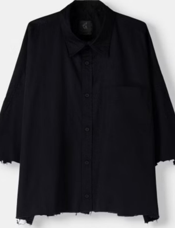 Cămașă cu mânecă scurtă Bershka, negru