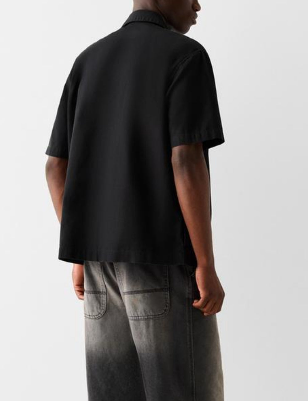Bershka rövid ujjú ing, fekete