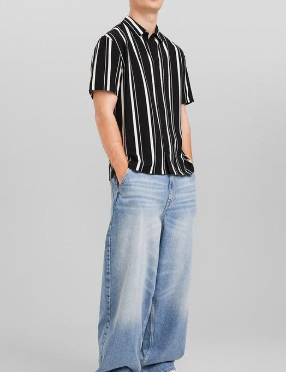 Bershka rövid ujjú ing, fekete