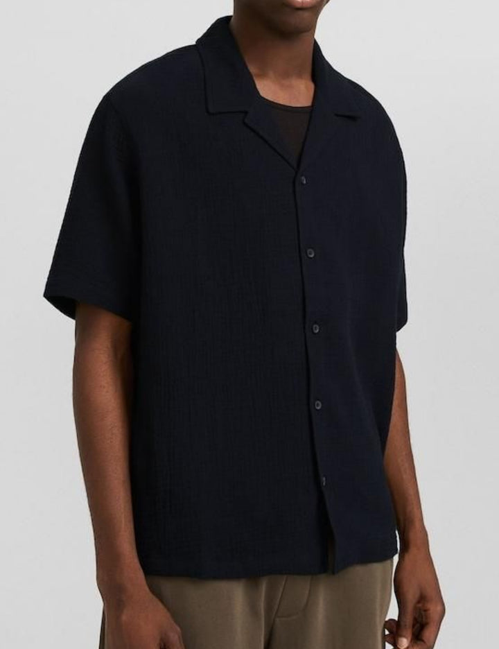Bershka rövid ujjú ing, fekete