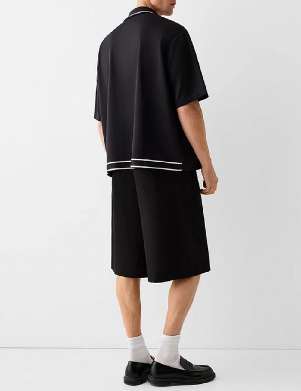 Bershka rövid ujjú ing, fekete