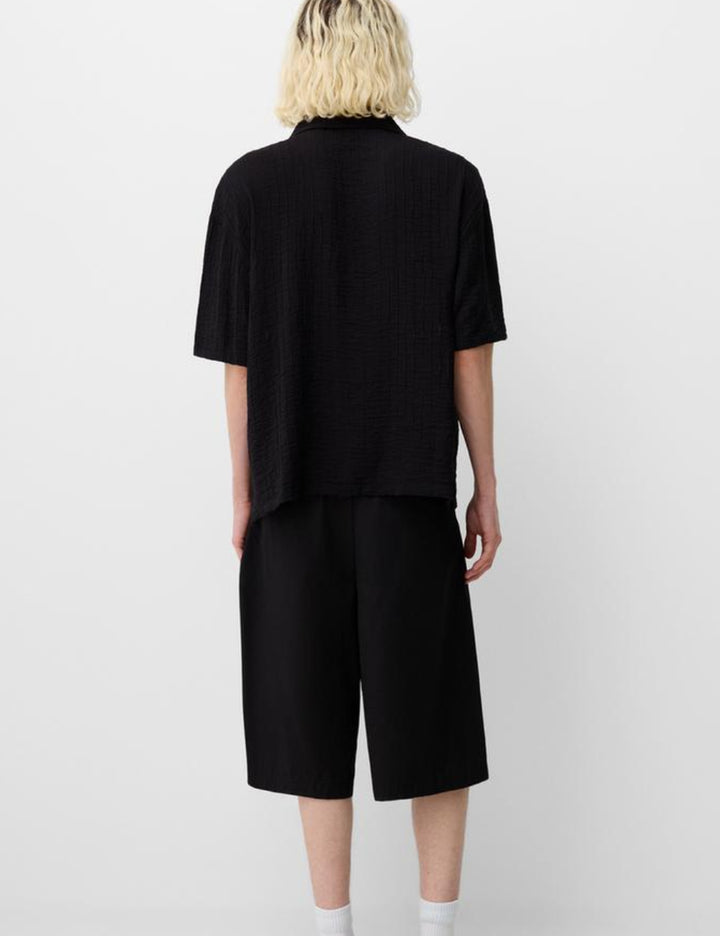 Bershka rövid ujjú ing, fekete