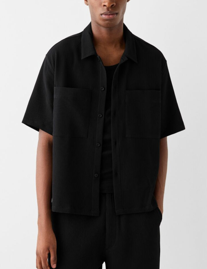 Bershka rövid ujjú póló, fekete