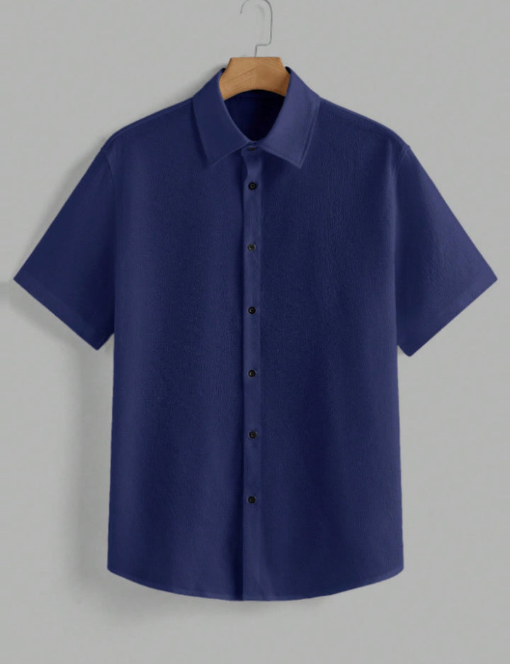 Shein MANFINITY rövid ujjú ing, kék