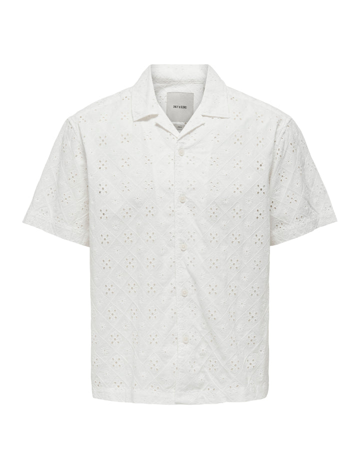 Only & Sons rövid ujjú ing, fehér