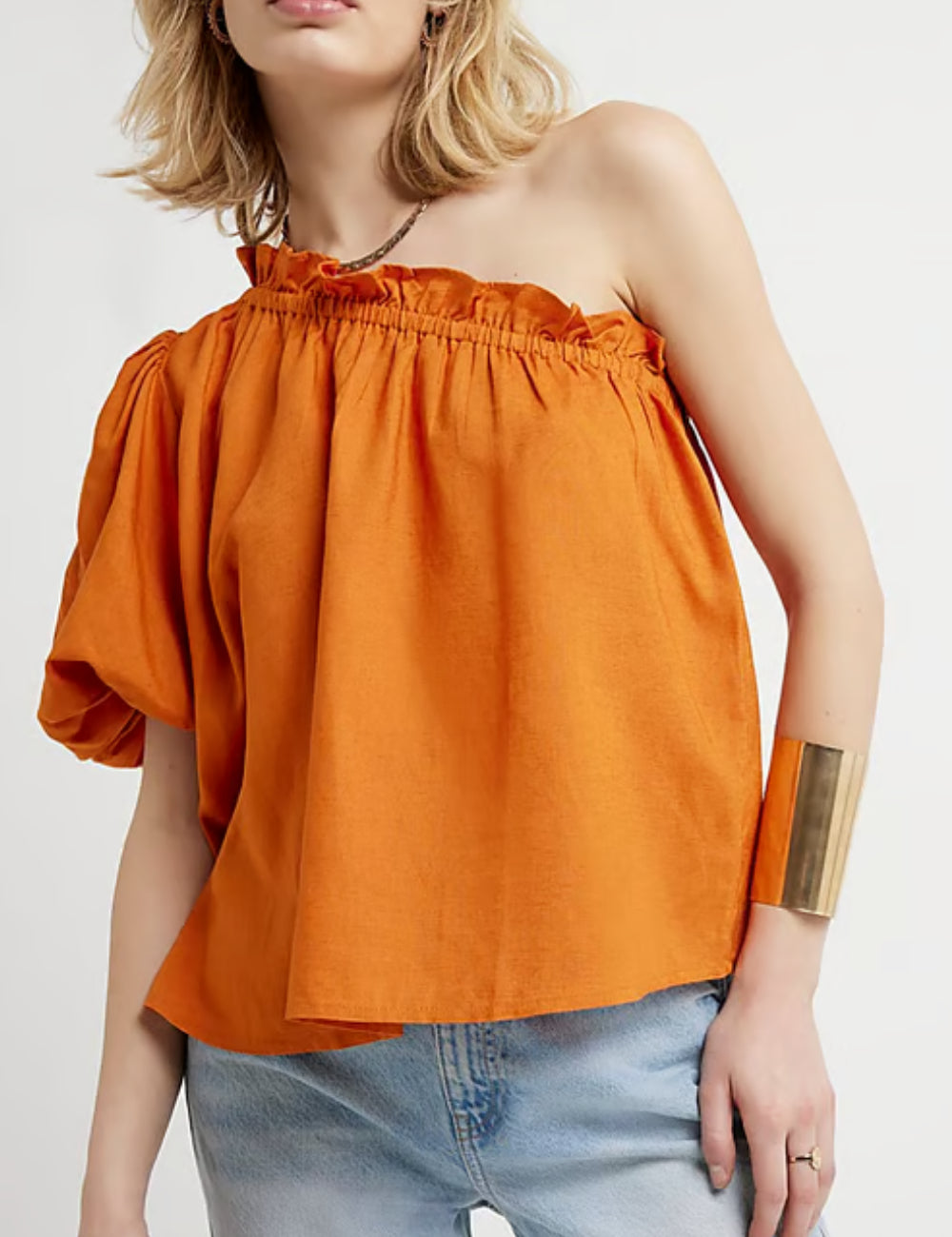 Cămașă cu mânecă scurtă River Island, portocaliu