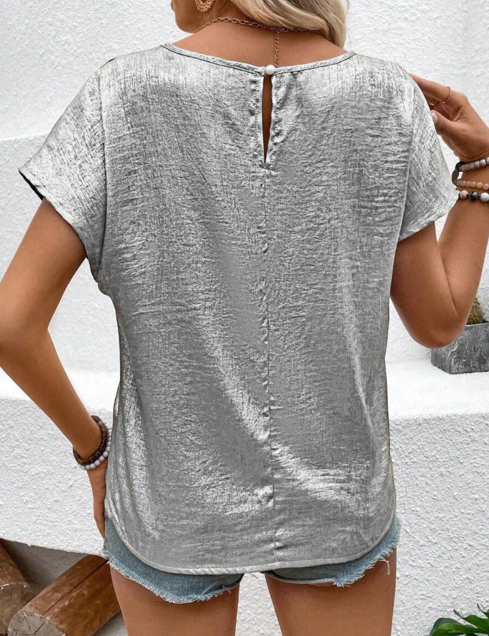 Shein rövidujjú ing, ezüst
