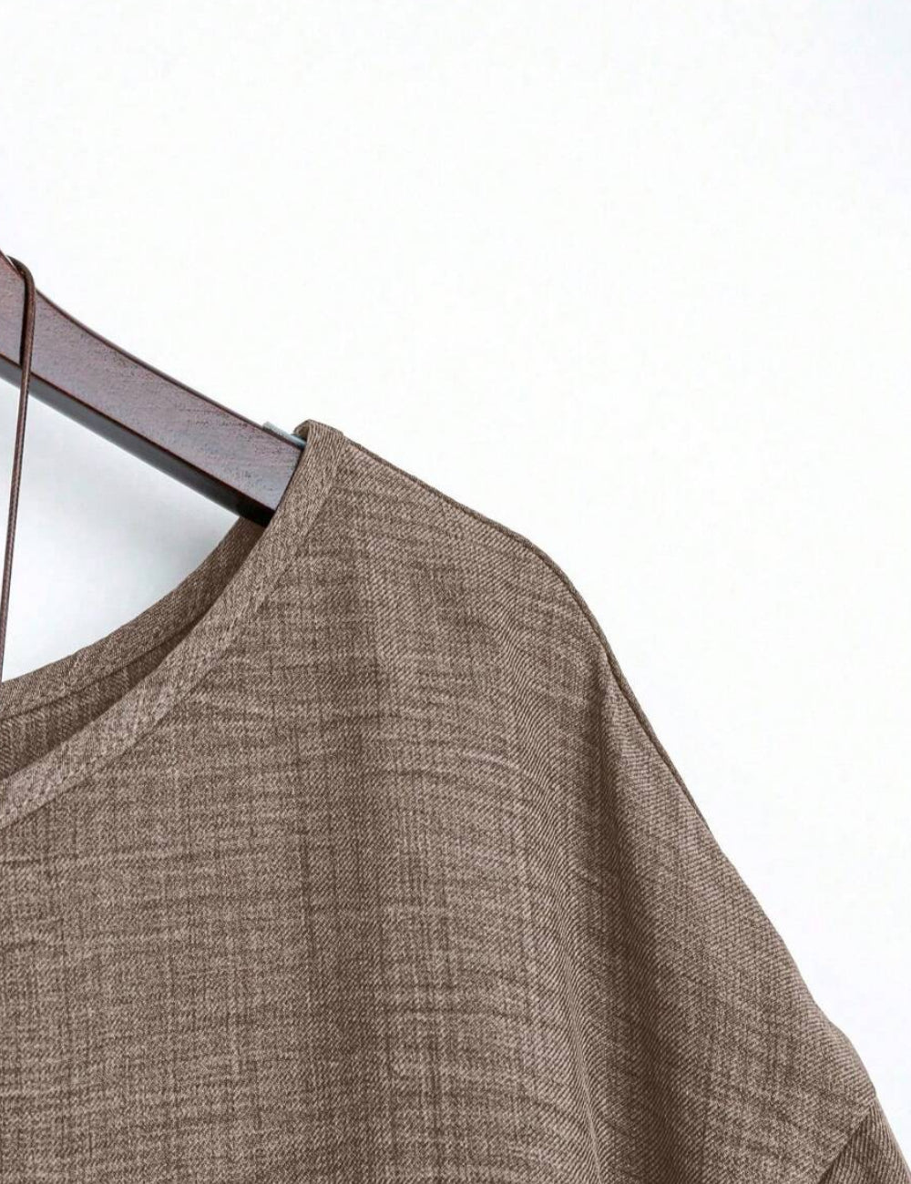 Shein Curve+ rövid ujjú ing, barna