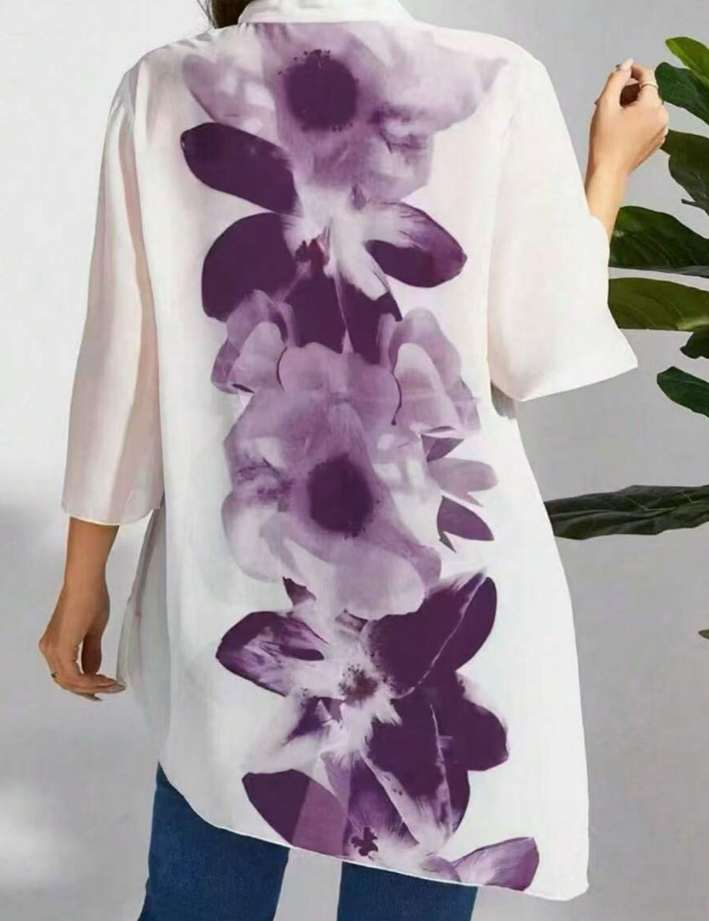 Shein Curve+ rövid ujjú ing, többszínű