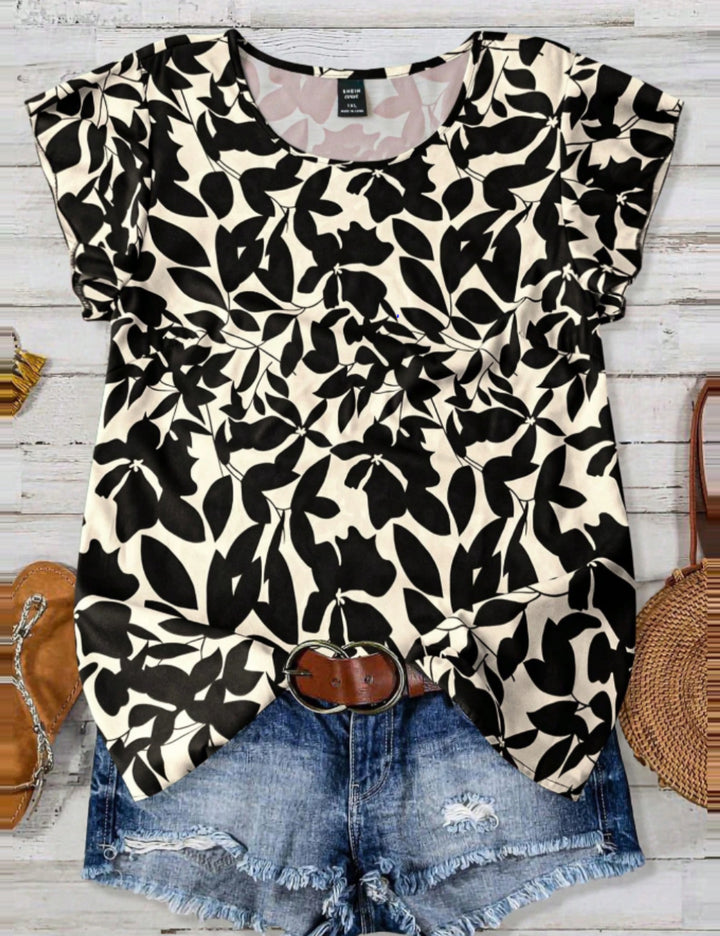 Shein Curve+ rövid ujjú ing, színes
