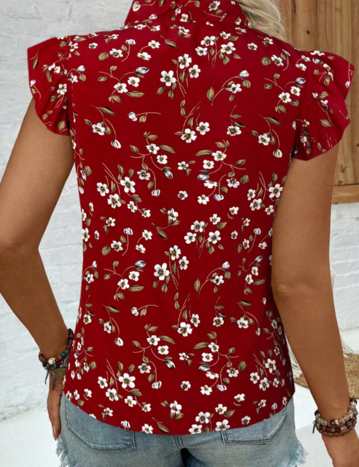 Shein Curve+ rövid ujjú ing, piros