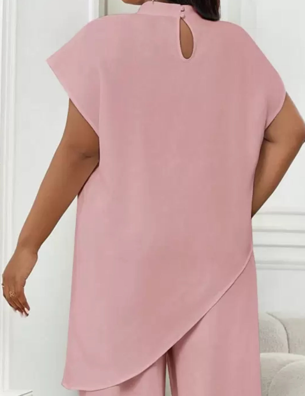 Shein Curve+ rózsaszín rövid ujjú ing