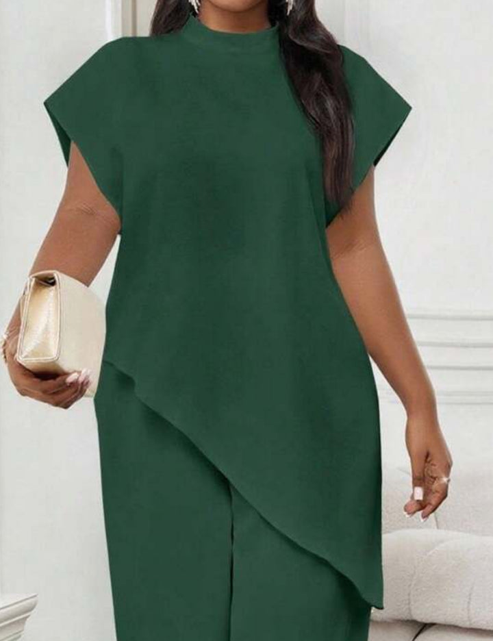 Shein Curve+ rövid ujjú ing, zöld
