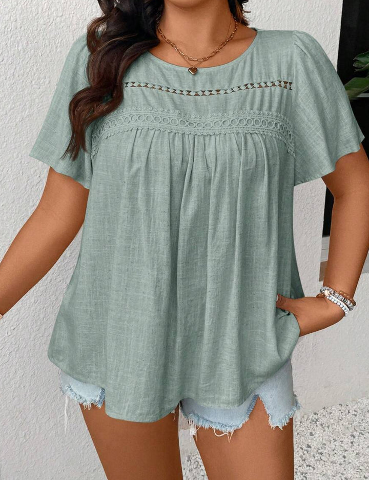 Shein Curve+ rövid ujjú ing, zöld